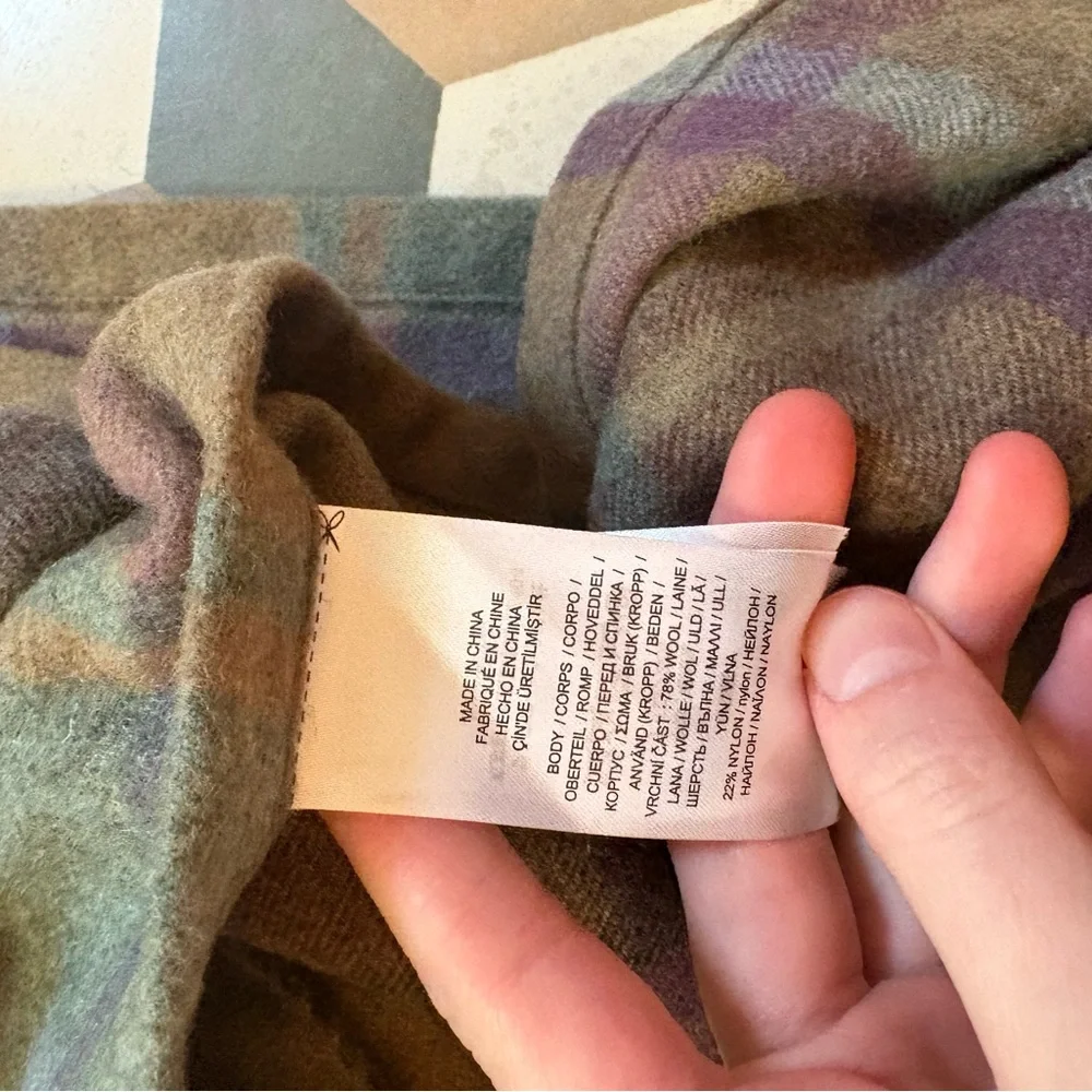 Lauren Ralph Lauren Plaid Poncho in Green and Brown - Picture 4 of 5